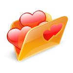 Folder, hearts, love icon