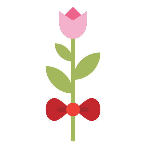 Bow, flower, gift, love icon
