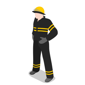 Fireman, male, man, rescuer, standing, firefighter icon