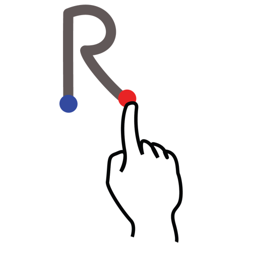 Gestureworks, letter, r, stroke, uppercase icon