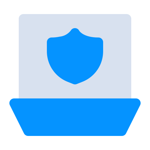 Computer, gadget, internet, laptop, security, shield, technology icon
