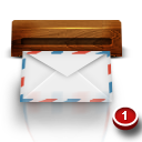 Email, mail, wooden icon