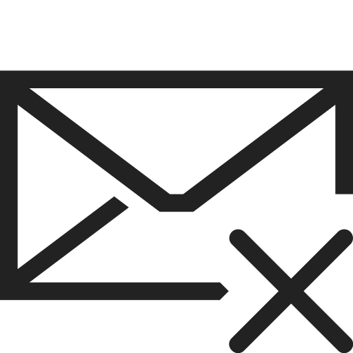 Email, mail, message, uncheck, communication, office icon