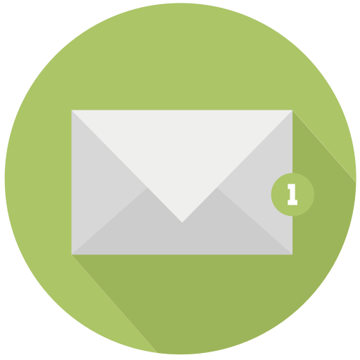 Design, mail, new, notification, one, 1 icon