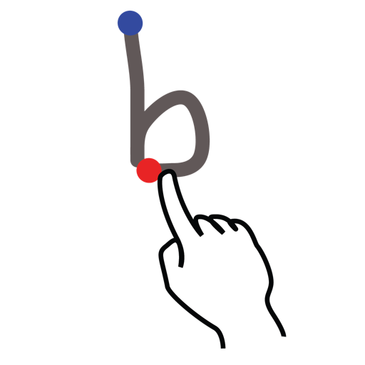 B, gestureworks, letter, lowercase, stroke icon