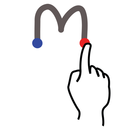 Gestureworks, letter, lowercase, m, stroke icon