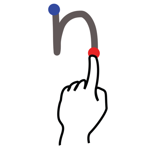 Gestureworks, letter, lowercase, n, stroke icon
