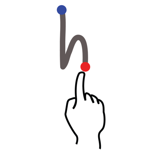 Gestureworks, h, letter, lowercase, stroke icon