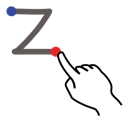 Gestureworks,Letter,Lowercase,Stroke,Z