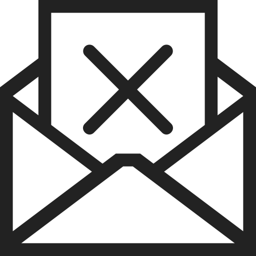 Document, file, letter, mail, uncheck, communication, message icon