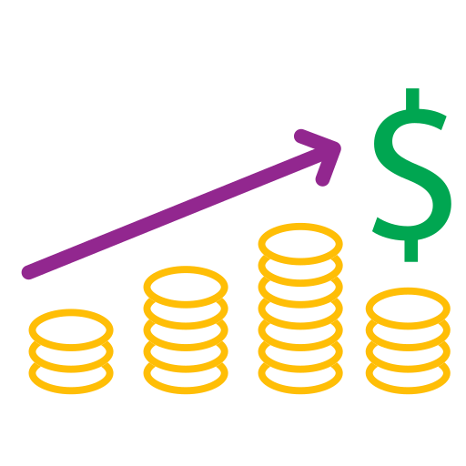 Diagram, graph, money icon