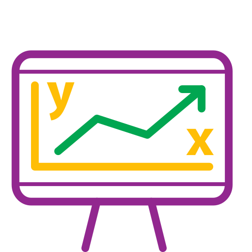 Presentation, diagram, graph icon