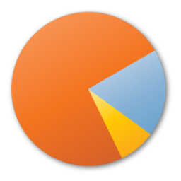 Chart, pie, red icon