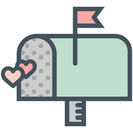 Hearts, mailbox, valentines icon