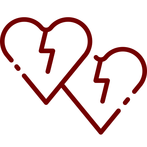 Broken, day, hearts, valentine icon