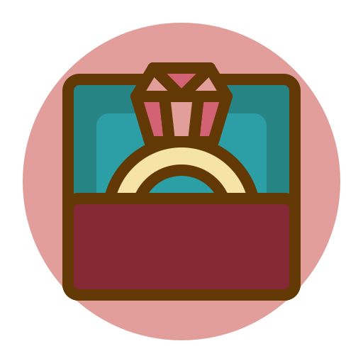 Engage, gift, jewery, present, ring, valentines icon