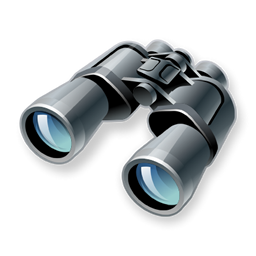 Zoom, search, find, binoculars icon