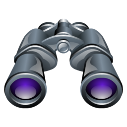 Binoculars, search, zoom, find icon