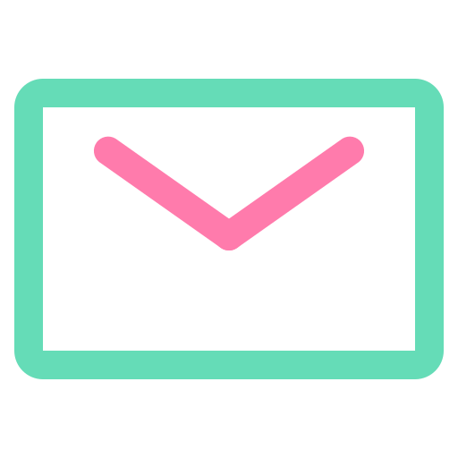 Envelope, blue, pink, mail, message icon