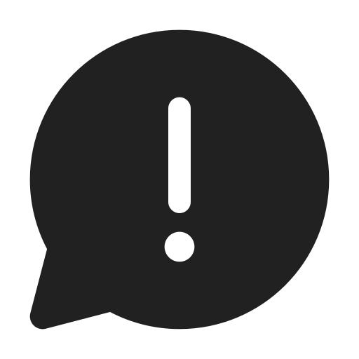 Ic, fluent, chat, warning, filled icon