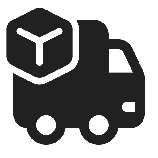 Ic, fluent, vehicle, truck, cube, filled icon