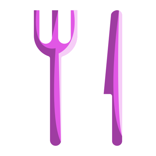 Eat, food, fork, knife, location, navigation icon