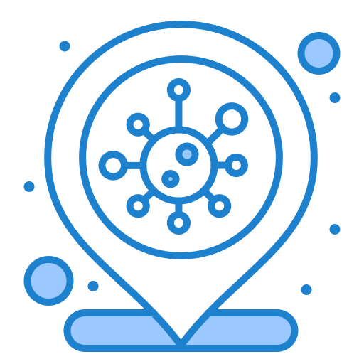 Coronavirus, covid19, infection, location, place icon