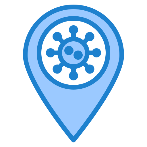 Corona, coronavirus, covid19, location, virus icon