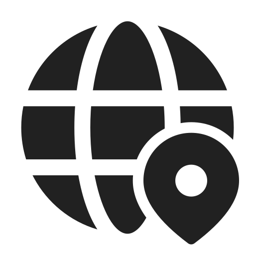 Ic, fluent, globe, location, filled icon