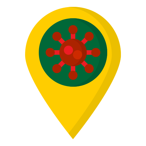 Corona, coronavirus, covid19, location, virus icon