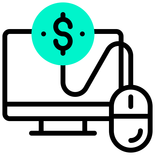 Click, computer, currency, dollar, money, pay icon