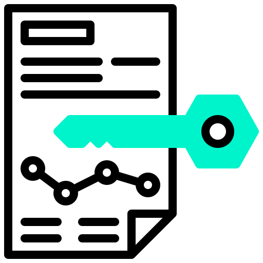 Analysis, graph, key, keyword, report icon