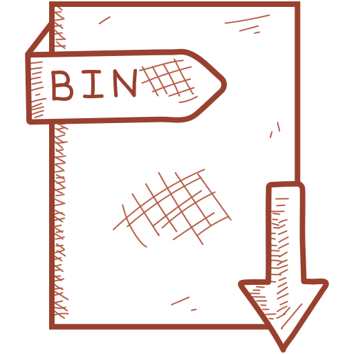 Bin, extention, file, format icon