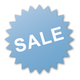 Blue, burst, label, sale icon