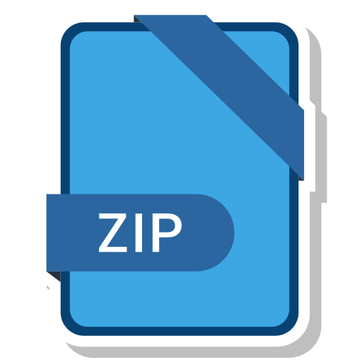 Document, extension, format, paper, zip icon