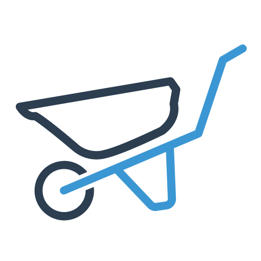 Agriculture, construction, transport, wheelbarrow icon