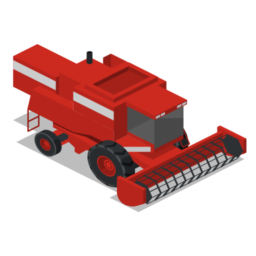 Combine, farm, front, rural, vehicle icon