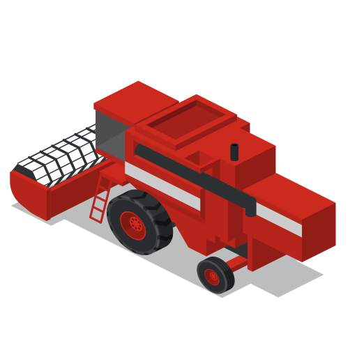 Back, combine, farm, rural, vehicle icon