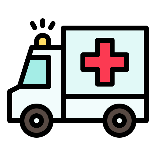 Ambulance, transport, truck, vehicle, virus icon