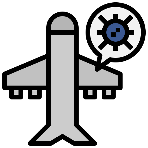 Airplane, flying, forbidden, signaling, transportation icon