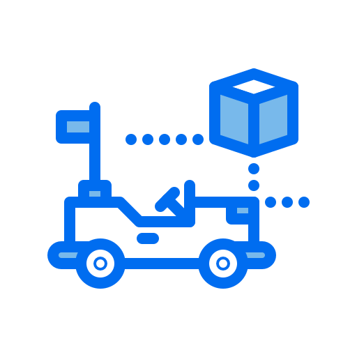 Augmented, car, cube, reality, route icon