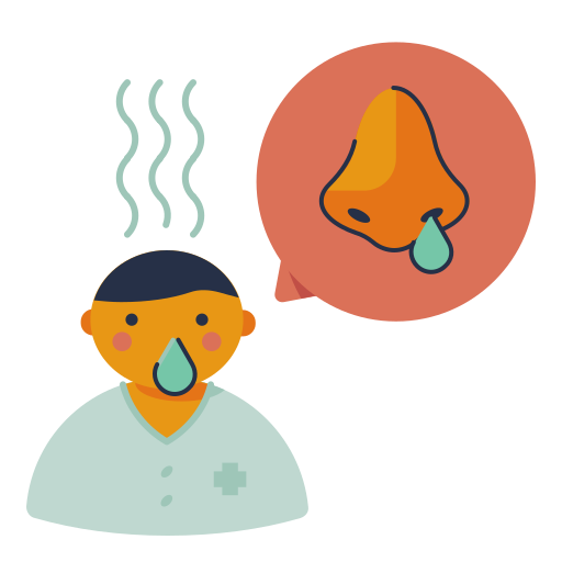 Disease, nose, runny, symptom, virus icon