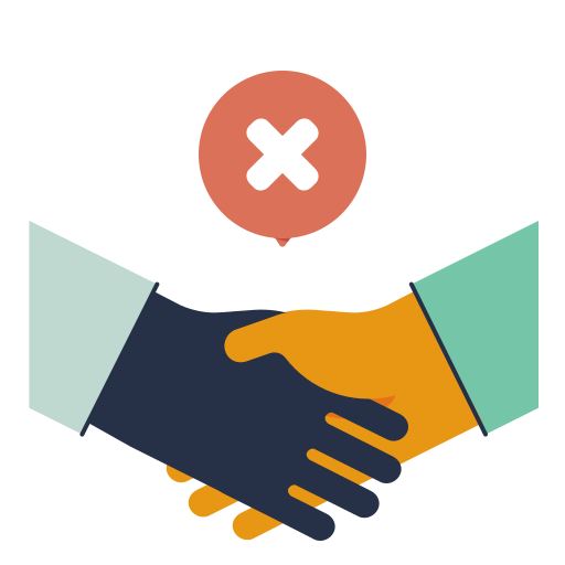 Cancel, gesture, hand, handshake, infection, virus icon
