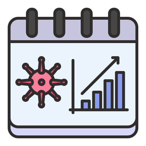 Bacteria, coronavirus, covid, graphic, statistics, virus icon