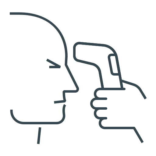 Body, check, infrared, scan, temperature, thermometer, virus icon
