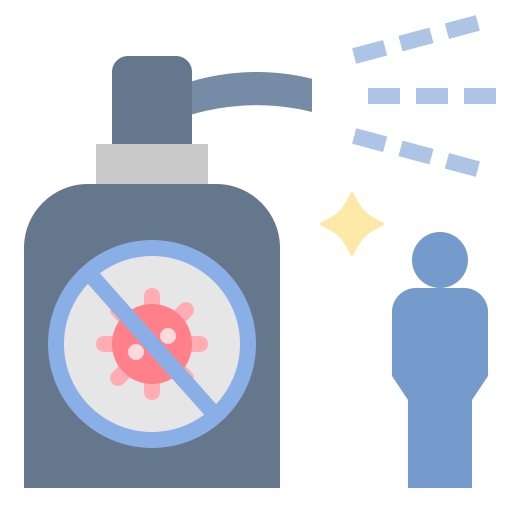 Clean, disinfection, pathogen, spray, virus icon