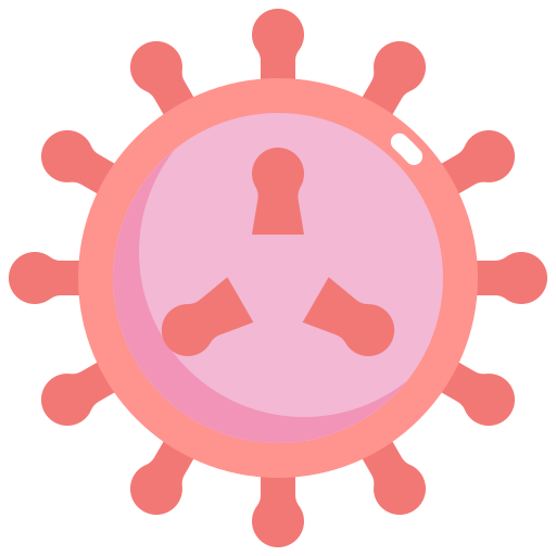 Bacteria, protection, transmission, virus icon