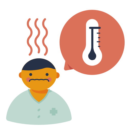 Disease, fever, high, symptom, temperature, virus icon