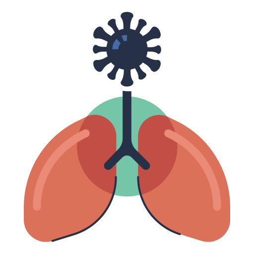 Disease, lung, organ, virus icon