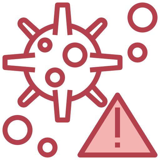 Bacteria, coronavirus, danger, virus, warning icon
